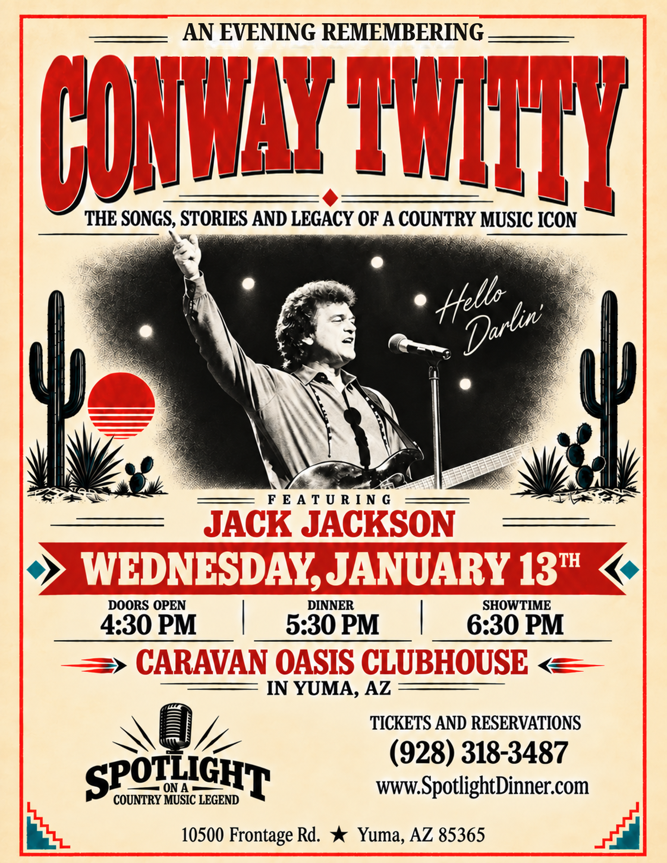Conway Twitty — January 13, 2027 dinner show poster