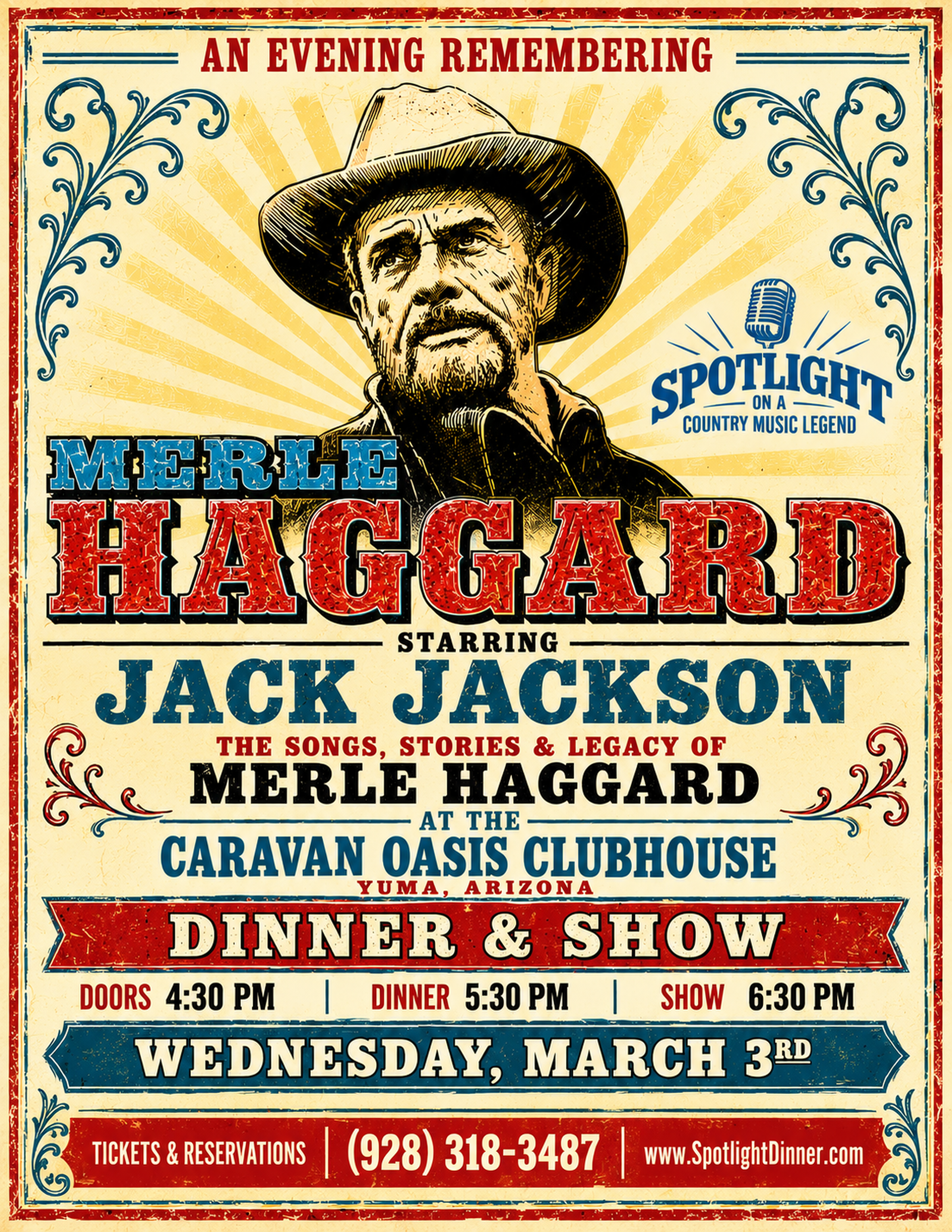 Merle Haggard — March 3, 2027 dinner show poster