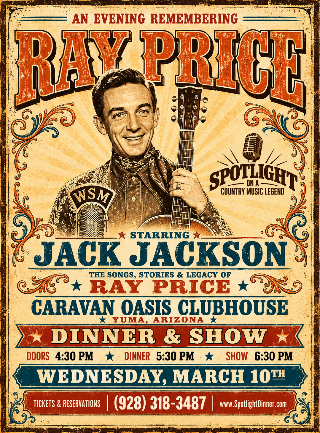 Ray Price — March 10, 2027 dinner show poster